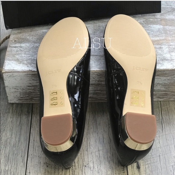 J.CREW Patent Balet Mirror Heel Flats Black W AUTH - Picture 8 of 8